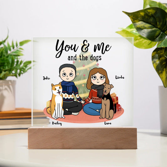 Personalized Couple with Pets Family Acrylic Plaque Keepsake Christmas Gift