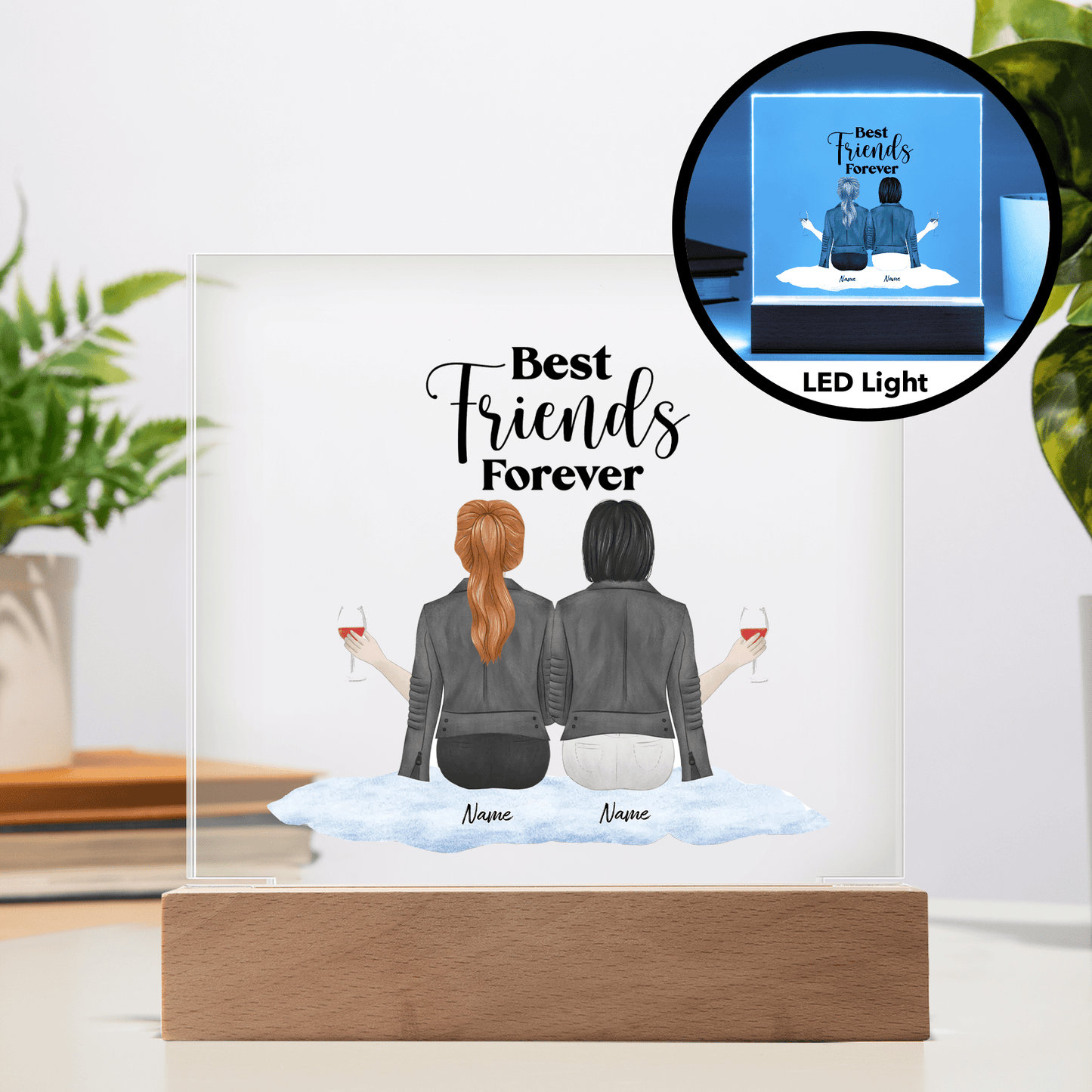 Personalized Best Friends Forever Gift - Custom Soul Sisters Present - Christmas Gift For Your Loved One From Acrylic Square Plaque